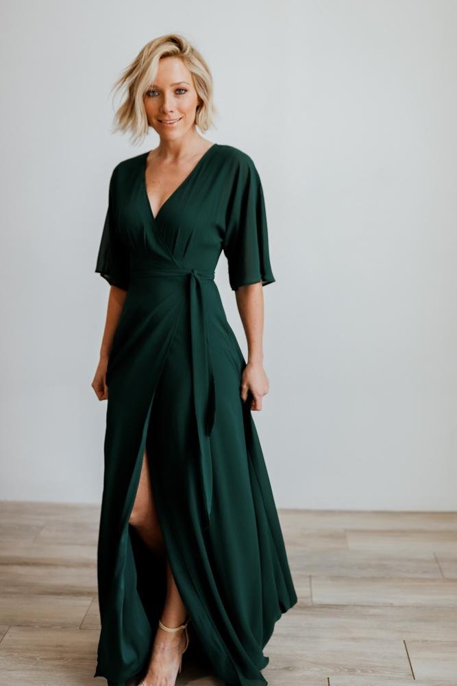 Lilly Wrap Maxi Dress | Dark Green ...